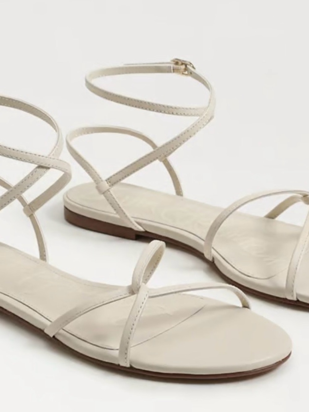 Sam Edelman Cream Strappy Wrap Sandals